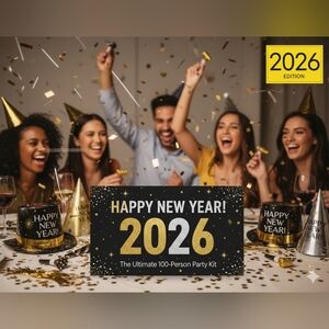 NYE Party City New Year’s Eve Party Kit Wearables and Noisemakers (100 Guests)